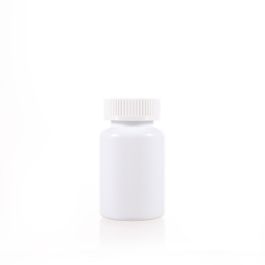 120cc White PET Plastic Packer Bottle (F2040P0120) with White Child-Resistant Plastic Cap
