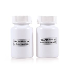 120cc White PET Plastic Packer Bottle (F2040P0120) with White Child-Resistant Plastic Cap