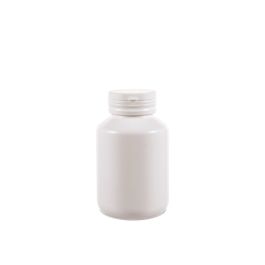 175cc Opaque White Plastic Packer Bottle (F2043H0175) with White Tamper-Evident Flip Top Plastic Cap