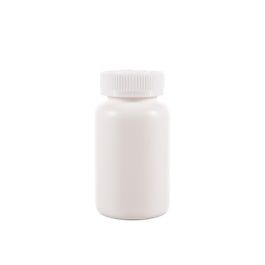 225cc Opaque White Plastic Packer Bottle (F2056H0225) with White Child-Resistant Plastic Cap
