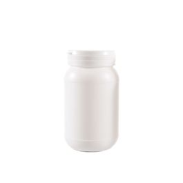 250cc Opaque White Plastic Packer Bottle (F2060H0250) with Tamper-Evident Flip Top Plastic Cap