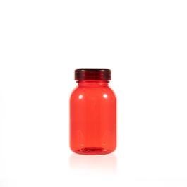 150cc Red PET Plastic Packer Bottle (F2069P0150) with Clear Screw Plastic Cap