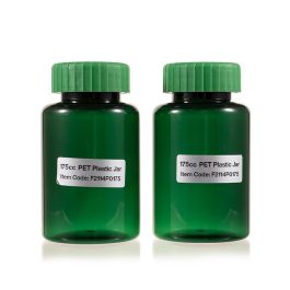 175cc Green PET Plastic Packer Bottle (F2114P0175) with Green Screw Plastic Cap