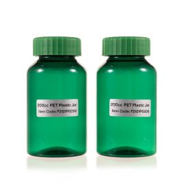200cc Green PET Plastic Packer Bottle (F2121P0200) with Green Screw Plastic Cap