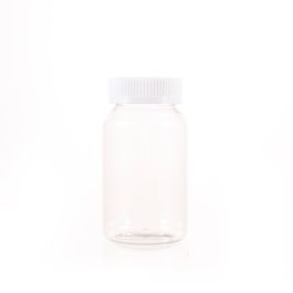 200cc Clear PET Plastic Packer Bottle (F2125P0200) with White Screw Plastic Cap