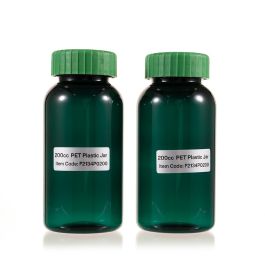 200cc Green PET Plastic Packer Bottle (F2134P0200) with Green Screw Plastic Cap