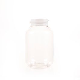 300cc Clear PET Plastic Packer Bottle (F2152P0300) with White Tear-Off Plastic Cap