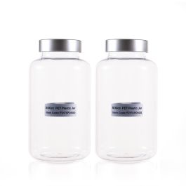 500cc Clear PET Plastic Packer Bottle (F2175P0500) with Electroplated Silver Cap