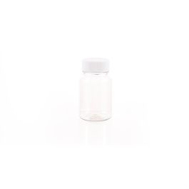 80cc Clear PET Plastic Packer Bottle (F2201P0080) with White Screw Plastic Cap