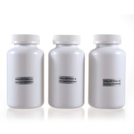 500cc Opaque White PET Plastic Packer Bottle (F2201P0500) with White Child-Resistant Plastic Cap