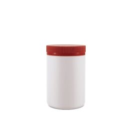 500cc Opaque White Plastic Bottle (F2202H0500) with Red Plastic Cap