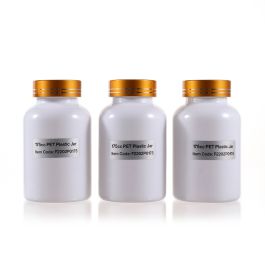 175cc Opaque White PET Packer Bottle with Gold Electroplated Cap