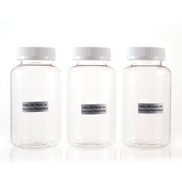 500cc Clear PET Plastic Packer Bottle (F2202P0500) with White Child-Resistant Plastic Cap