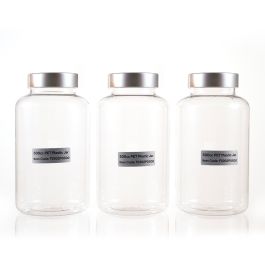 500cc Clear PET Plastic Packer Bottle (F2202P0500) with Electroplated Silver Cap