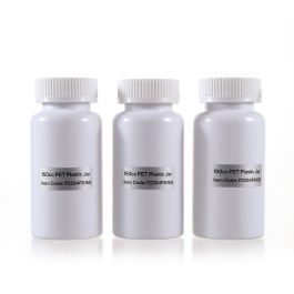 150cc Opaque White PET Plastic Packer Bottle (F2204P0150) with White Child-Resistant Plastic Cap