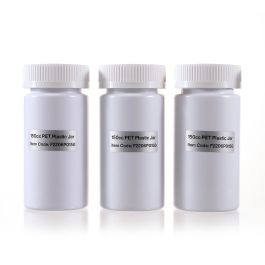 150cc Opaque White PET Plastic Packer Bottle (F2206P0150) with White Child-Resistant Plastic Cap