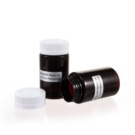 100cc Amber PET Plastic Packer Bottle (F3004P0100) with White Child-Resistant Plastic Cap