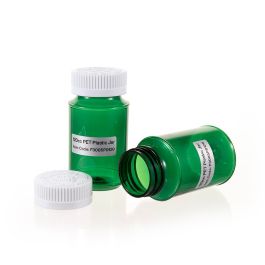 120cc Green PET Plastic Packer Bottle (F3005P0120) with White Child-Resistant Plastic Cap