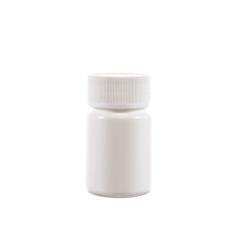 60cc Opaque White Plastic Bottle (F3301H0060) with White Ribbed Plain Plastic Cap 