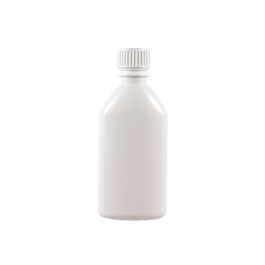 150cc Opaque White Plastic Bottle with PP28 White Plastic Cap  (F3301H0150) 