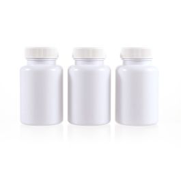 120cc White PET Plastic Packer Bottle (F3001P0120) with White Screw Cap