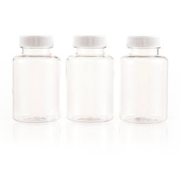 175cc Clear PET Plastic Packer Bottle (F3002P0175) with White Screw Cap