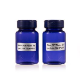 100cc Blue PET Plastic Packer Bottle (F2019P0100) with Blue Flip-Top Cap