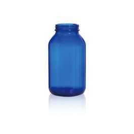 500 mL USP Type III Cobalt Blue Glass Packer Bottle with GPI 53-400 Neck Finish