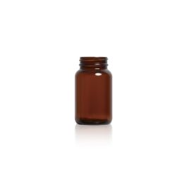 150 mL USP Type III Amber Glass Packer Bottle with GPI 45-400 Neck Finish