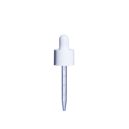 18/415 Smooth-Sided Glossy Finish Child-Resistant Dropper with 77mm Long Graduated Plastic Pipette (A18415CR01C02)