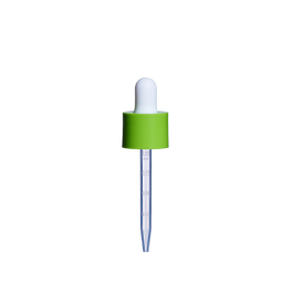18/415 Smooth-Sided Glossy Finish Child-Resistant Dropper with 77mm Long Graduated Plastic Pipette (A18415CR01C09)