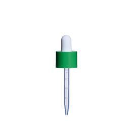 18/415 Smooth-Sided Glossy Finish Child-Resistant Dropper with 77mm Long Graduated Plastic Pipette (A18415CR01C10)