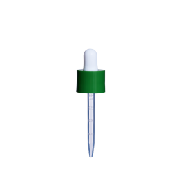 18/415 Smooth-Sided Glossy Finish Child-Resistant Dropper with 77mm Long Graduated Plastic Pipette (A18415CR01C11)