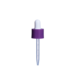 18/415 Smooth-Sided Glossy Finish Child-Resistant Dropper with 77mm Long Graduated Plastic Pipette (A18415CR01C17)