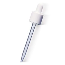 DIN 18 Glossy White Child-Resistant and Tamper Evident Dropper with Graduated Plastic Pipette (A18415CT01)