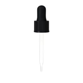 18/415 Black Dropper with Straight-Tipped Glass Pipette (A18415DR02)