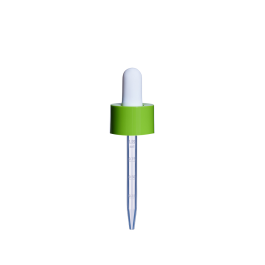 20/400 Smooth-Sided Child-Resistant Light Green Dropper with 77mm Long Graduated Plastic Pipette (A20400CR01C09)