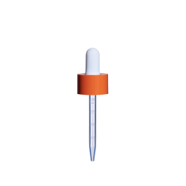 20/400 Smooth-Sided Child-Resistant Orange Dropper with 77mm Long Graduated Plastic Pipette (A20400CR01C16)