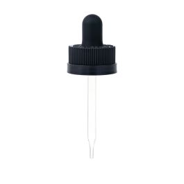 20/400 Black Plastic Cap to Match 1 oz and 2 oz Boston Round Glass Bottles with GPI 20/400 Neck Finish (A20400CA01)