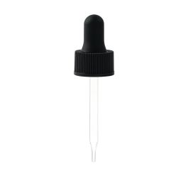 22/400 Black Standard Dropper with Straight-Tipped Glass Pipette (A22400DR03)
