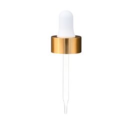 22/400 Standard Dropper with Gold-Colored Metal Outer Shell with Straight-Tipped Glass Pipette (A22400DR04)