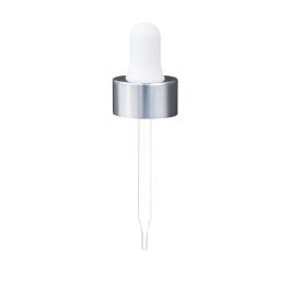 22/400 Standard Dropper with Silver-Colored Metal Outer Shell with Straight-Tipped Glass Pipette (A22400DR05)