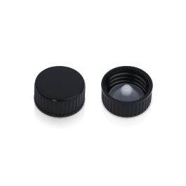 24/400 Black Plastic Cap to Match 4 oz Boston Round Glass Bottles with GPI 24/400 Neck Finish (A24400CA01)