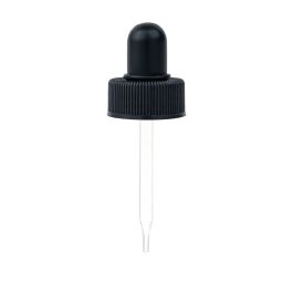 24/400 Black Standard Dropper with Straight-Tipped Glass Pipette (A24400DR01)