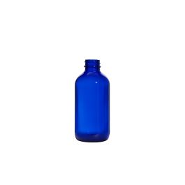 8 oz (230 mL) USP Type III Cobalt Blue Boston Round Glass Bottle with GPI 28-400 Neck Finish