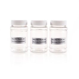 80cc Clear PET Plastic Packer Bottle (F1001P0080) with White Screw Cap