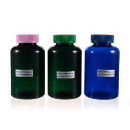 500cc Green PET Plastic Packer Bottle (F1004P0500) with Colorful Child-Resistant Plastic Cap