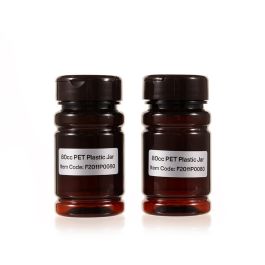80cc Amber PET Plastic Packer Bottle (F2006P0060) with Amber Flip-Top Cap