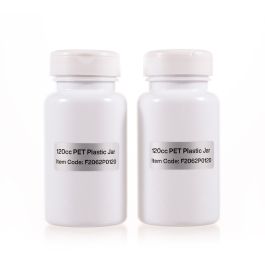 120cc White PET Plastic Packer Bottle (F2062P0120) with White Flip-Top Cap