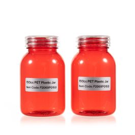 150cc Red PET Plastic Packer Bottle (F2069P0150) with Clear Screw Plastic Cap